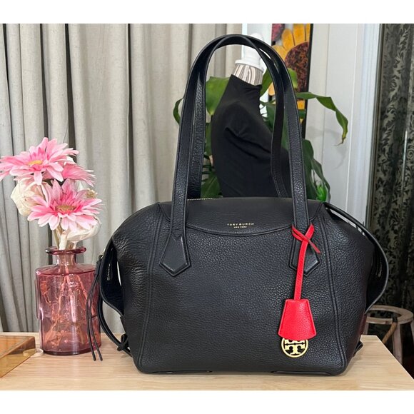 TORY BURCH BLACK PERRY HANDBAG - Picture 1 of 10